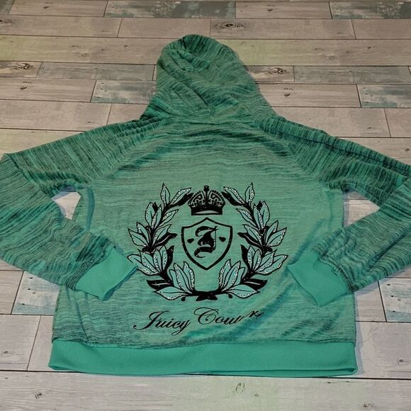 Green Juicy Couture Velour Track Jacket sz Medium - Picture 3 of 5